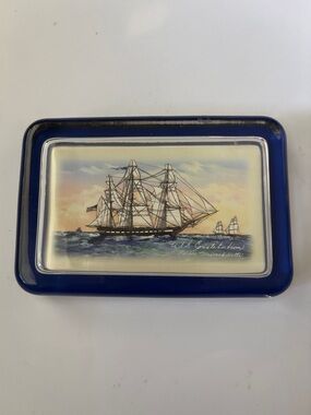 Eglomise Designs  Licensed USS Constitution - Boston Massachusetts Paperweight